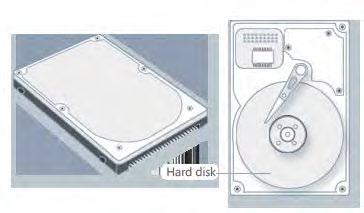 Storage Your computer has one or more disk drives devices that store information on a metal or plastic disk. The disk preserves the information even when your computer is turned off.