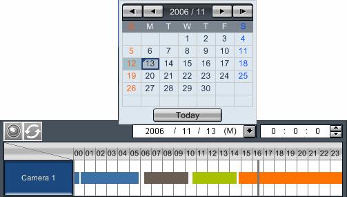 You can use the calendar to go to any specific date. If you select the date on which you wish to search, it will be displayed in a different color.