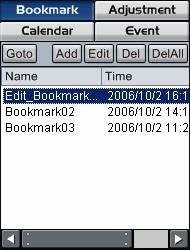 Delete Delete bookmark bookmark. Select the item you wish to delete... Click on the Del button to delete the bookmark. Delete Delete all all bookmarks bookmarks.