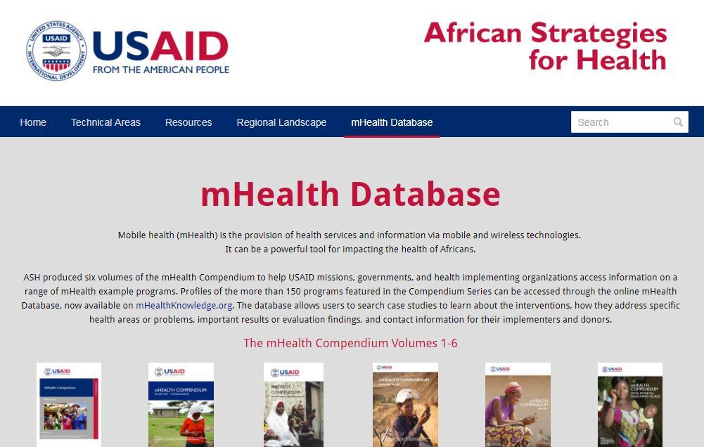 USAID mhealth Compendia http://www.