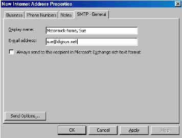 Adding Internet Addresses to Your Personal Address Book 1. Open Address Book-Click the icon on the tool bar at the top of the Inbox window. The following address book window will appear. 2.