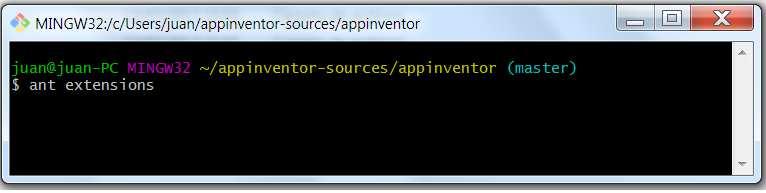 .. C:\Users\juan\appinventor-sources\appinventor (master) [In Git bash, another way to get