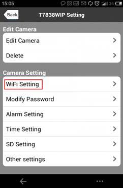 click Setting and Wifi Setting, then the Router SSID list will pop