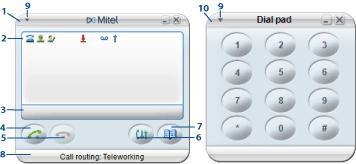 Integration Mitel OfficeSuite Operating and display elements Telephony and dial pad No.