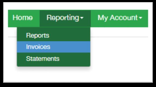 5. Viewing Reports and Downloading Invoices To view copies of previously submitted reports and to download PDF copies of your invoices, select Invoices from the reporting confirmation screen, or go