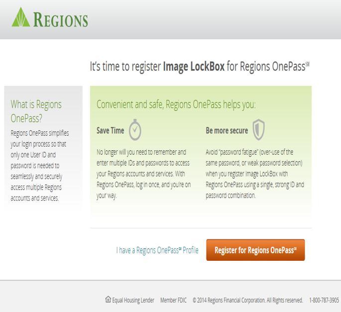 Self-Register an Application from the Native Application Link 1. User accesses their native application URL and is redirected to the Self- Registration screen for the given application. 2. a. If the user selects I have a Regions OnePass Profile, they will be directed to the OnePass login page and can register their application through the Landing Page (described below).