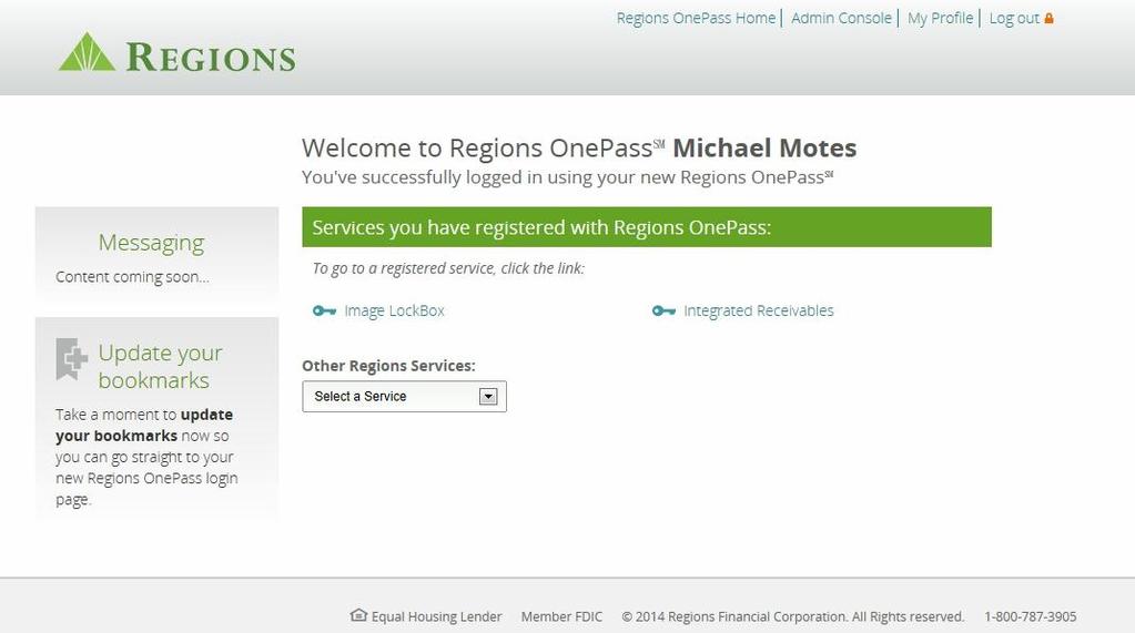 The OnePass Landing Page The Landing Page is the home page of the OnePass system. It will be the first page encountered after logging in.