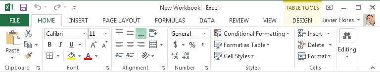Quick Access Toolbar Row Column Name Box Vertical and Horizontal Scroll Bars Zoom Control Worksheet View Options Worksheets Cell Working with the Excel environment If you've previously used
