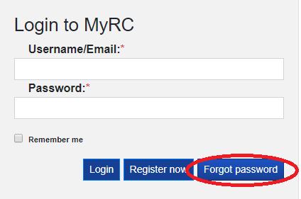 10. Logout 5.1. Request new password In case of a lost password, the user should click on the button and request a new password by giving the Username or the Email and clicking on the button.