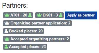 If the sending partner application has been accepted, the NA group will be marked with a green participant icon.