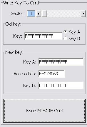 MIFARE Key 1. Write KEY to Card User can write key value to card, the steps as below: 1. Allocate a Sector 2.