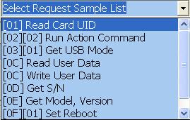 Command Test This page provides several command examples, user can choose the example from the Request