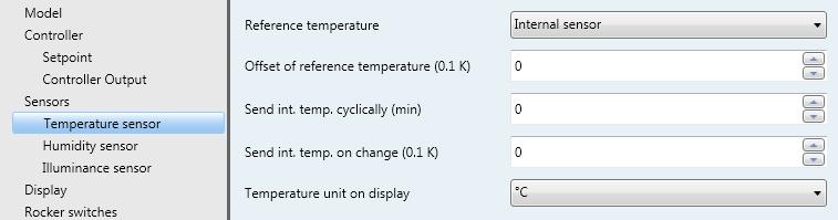Temperature sensor Figure 19: Temperature sensor The reference temperature for the room controller can be
