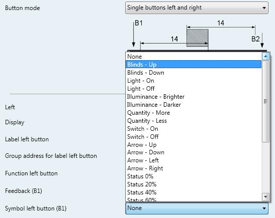 Seite 9 von 48 Figure 6: Symbols Single button In the same menu you can specify whether the display works with feedback without feedback (see Figure 3 and Figure 4).