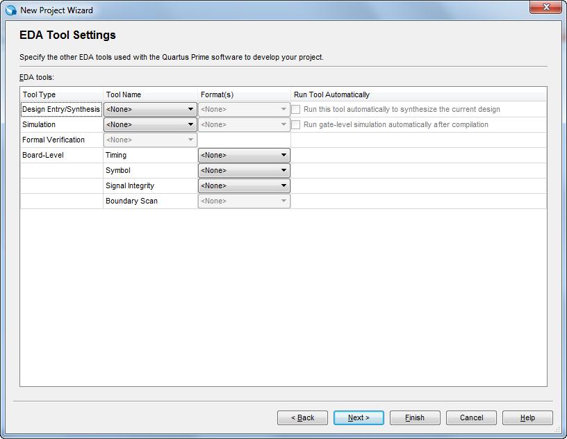 Figure 9. Other EDA tools can be specified. 6. The user can specify any third-party tools that should be used.