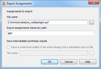Figure 27. Exporting the pin assignment. You can import a pin assignment by choosing Assignments > Import Assignments. This opens the dialogue in Figure 28 to select the file to import.