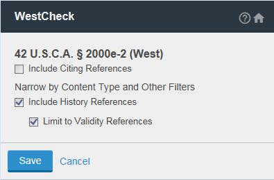 o Click Narrow by Content Type and Other Filters to further restrict citing references from displaying.