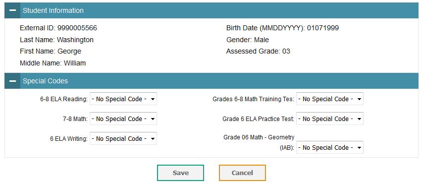 After Testing Figure 61. View Non-Participation Codes 4. If you believe a special code needs to be changed, please contact the SCDE or South Carolina Alternate Assessment Help Desk.