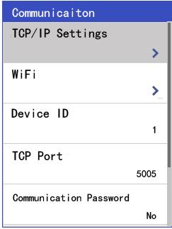 MENU Setting Communication TCP/IP settings TCP/IPv4 DHCP (enable it) then the device will get a IP address in 5 seconds, please use this IP address, and the