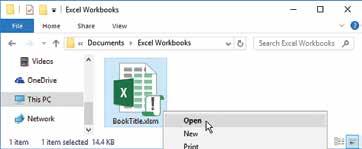 20 Getting started Both.xlsx and.xlsm file types store workbook data in XML format. Excel also supports.xlsb files that store workbook data in binary format.