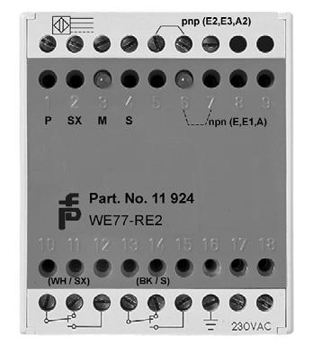 Isolated switch amplifier WE77-RE2 Model number WE77-RE2 WE77-RE2 Features 2-channel isolated switch amplifier Control circuit designed for the direct current versions of ultrasonic sensors and