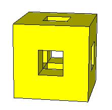 Each extra face inside the cube can be erased by first activating the Select tool and clicking on the face, then pressing the Delete key.