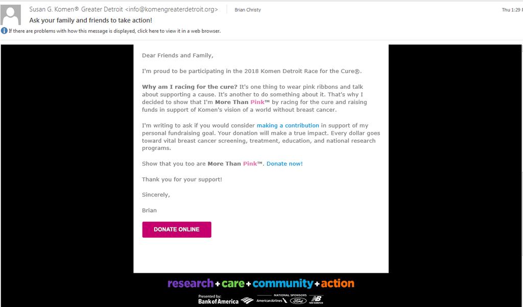 EMAIL 2 FUNDRAISING EXAMPLE