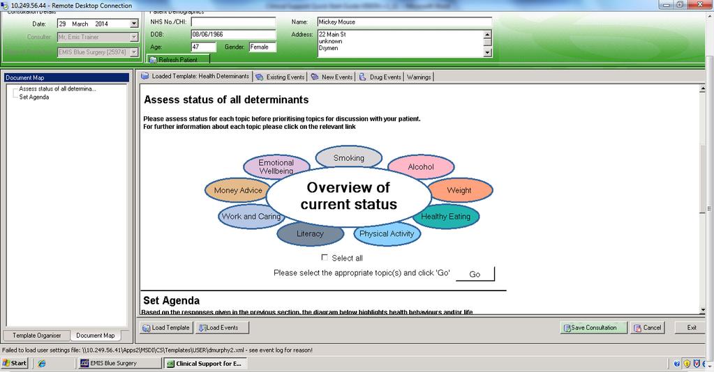 Oval Diagram Dynamic Selection For the Health Determinants Template select all topics for the Assess Status.