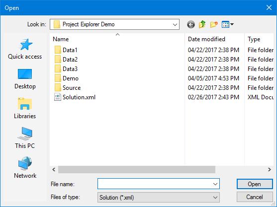 Run ProjectExplorer.app. If a solution file (more about that in a moment) exists in the current folder, it s opened automatically.