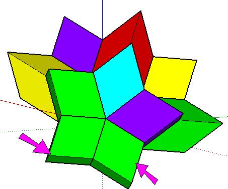 To get you started on the next copy, find the green rhombohedron that s next to the cyan one, and select it.