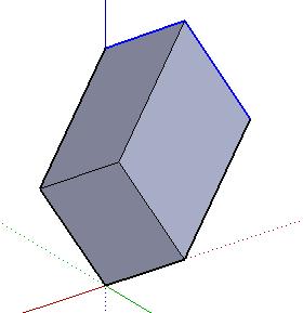 19. Then use the Line tool to draw the edge that will complete the two remaining faces. Voila - the first rhombohedron!