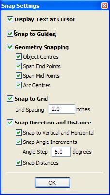 The Snapping Settings can be configured using the by