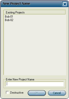 HOW TO CREATE A NON-DESTRUCTIVE PROJECT USING THE QUICK PROJECT BUTTONS To create a Non-destructive Project using the Quick Project buttons: 1. Click the Quick Project: New Project button.