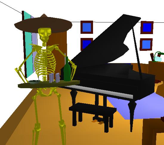 (a) Initial configuration (b) Final configuration Fig. 12. The virtual human swivels his elbow to avoid colliding with the reading lamp. Fig. 11. piano.