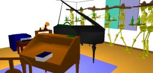 Note the 3-dimensionality of the trajectory when the object is raised in order to avoid collision with the tail of the piano.