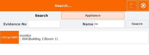 Select between Objects and Appliance and then fill out the search boxes to identify the appliance. Then press Search.