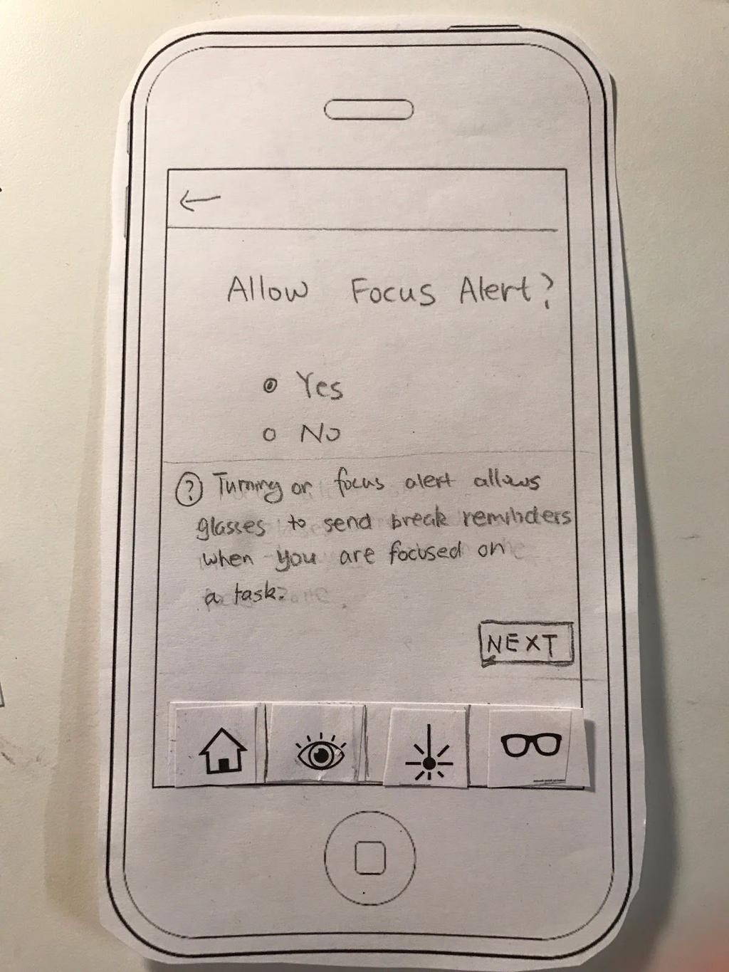 The user can set whether focus alert is allowed.