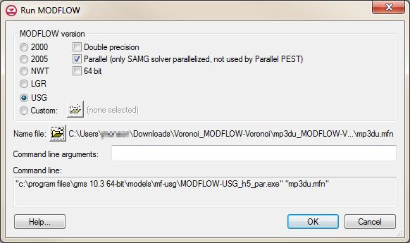 4 Running MODFLOW MODFLOW must be run again to generate a solution for the native text copy version of the model.
