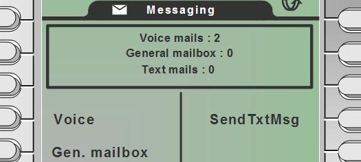 Accessing your messages Once your mailbox is activated the Message key will flash to indicate new messages To access your messages Press the Message key You will now see the Messaging screen