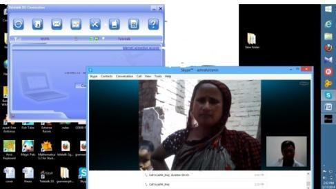 2015 J. Adv.Tec.Eng.Res. 28 internet connection of two modems with two different generations of mobile technology. Fig. 5 and 6 show the visual quality of those videos. Fig. 5. Patient communicates with doctor through skype by teletalk 3G modem.