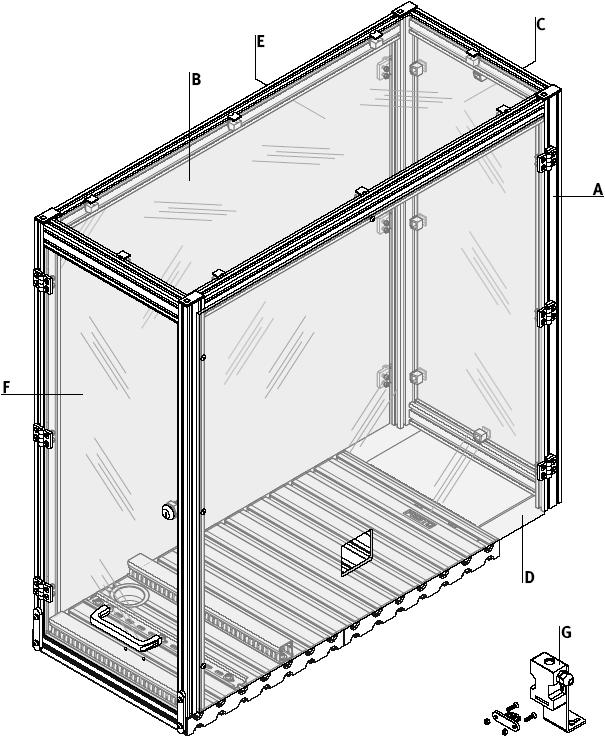 MPS Safety engineering Set up using Mechanical Components from Festo The profiles, panels, and connectors of the Plexiglas safety enclosure are part of