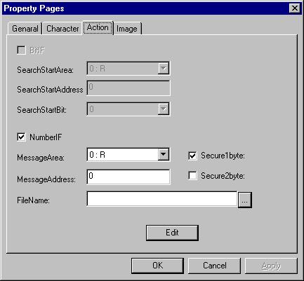 2. FAPT PICTURE (Windows) Action Bit Interface: (Currently not specifiable) Select this option to use a PMC signal bit for the specification of the text message to be displayed.