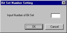 2. FAPT PICTURE (Windows) Bit set : With the bit of the Bit Set cell on which the cursor is positioned as the start, this option automatically sets the specified bit number of signals whose bit