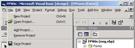 2. FAPT PICTURE (Windows) Method of saving forms with aliases and adding forms When a project is first