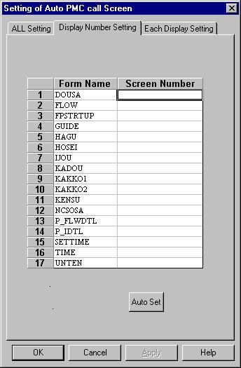 2. FAPT PICTURE (Windows) Display Number Setting Using the function for automatically calling screens from the PMC or the function for reporting the number of the screen currently displayed on the