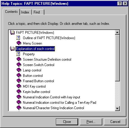 2. FAPT PICTURE (Windows) 2.2.9 HELP Clicking HELP on the menu