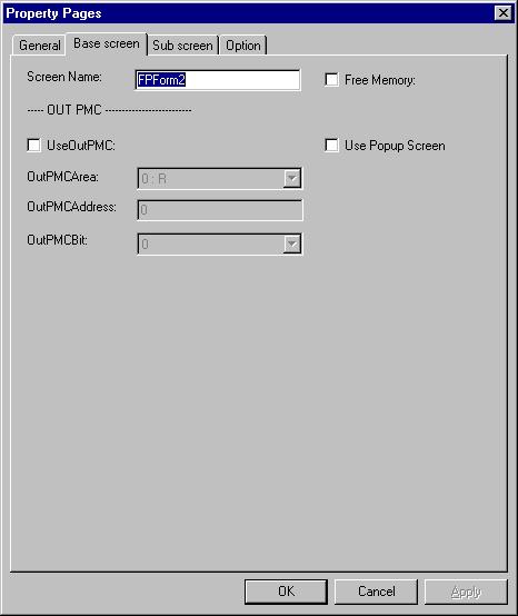 2. FAPT PICTURE (Windows) Base screen Screen Name: Set the name of the form file where this component is placed.