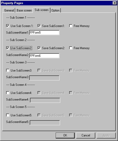 2. FAPT PICTURE (Windows) Sub screen The procedure for setting the properties below applies to sub screen 1 through sub screen 5.