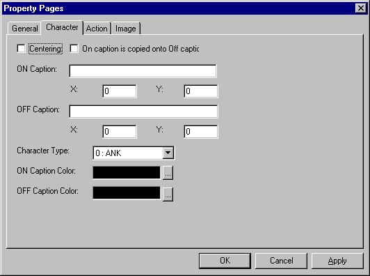 2. FAPT PICTURE (Windows) Character Centering: Check this check box to center the caption display position automatically in the vertical and horizontal directions within the rectangle of the control.