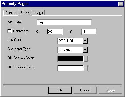 2. FAPT PICTURE (Windows) Action Key Top: Specify a caption for the MDI key.